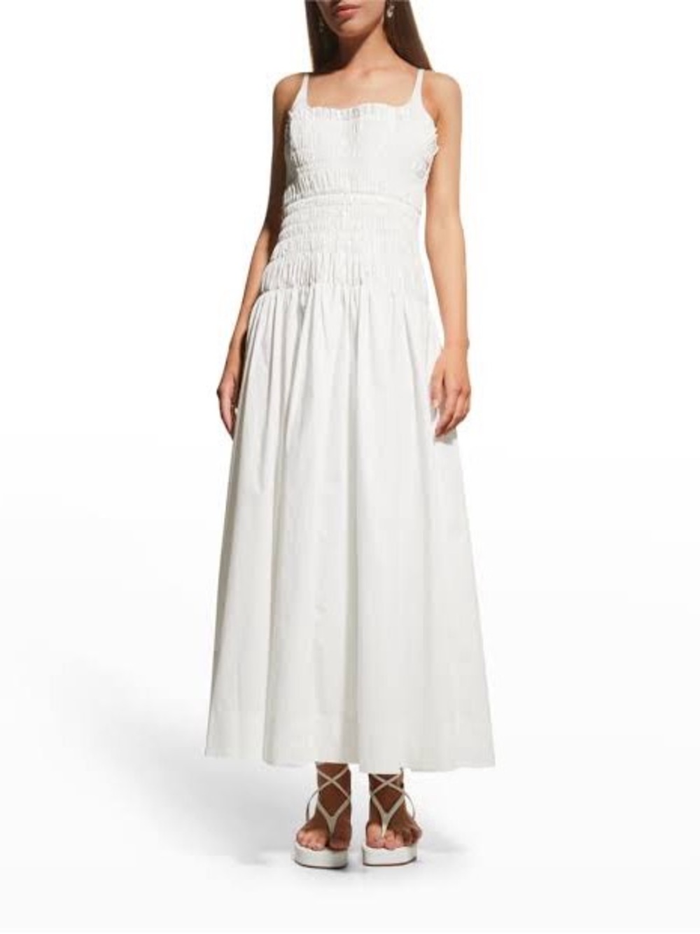 Rebecca Taylor Smocked White Dress